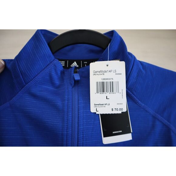 Adidas EA0846 Women's Sz L Royal Blue/White Game Mode 1/4 Zip L/S Pullover - Picture 3 of 8